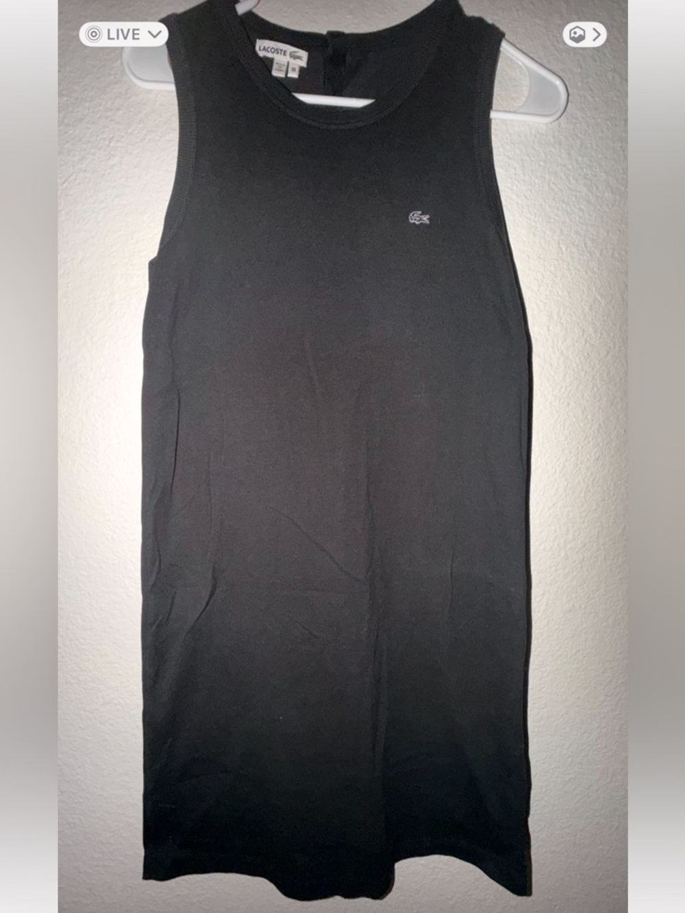 Lacoste Black Sleeveless Midi Dress with buttons down the back-Perfect Condion